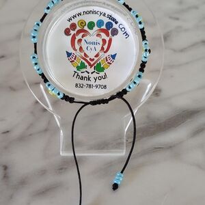 Black and Blue Beaded Bracelet Homemade